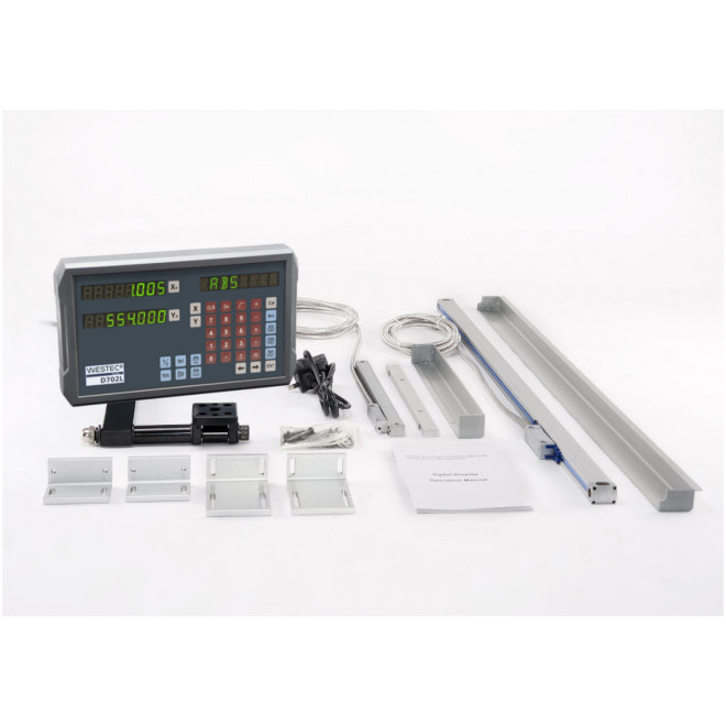 Digitale 2 Achsen Positionsanzeige Drehmaschine Set Westec WPA D702L