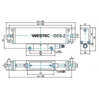 Glasmaßstab Glasmessleiste Westec WGM DCSE2-DCST2 Skizze
