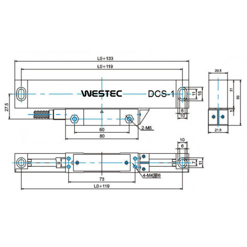Glasmaßstab Glasmessleiste Westec WGM DCST-105 Auflösung 5 µm TTL