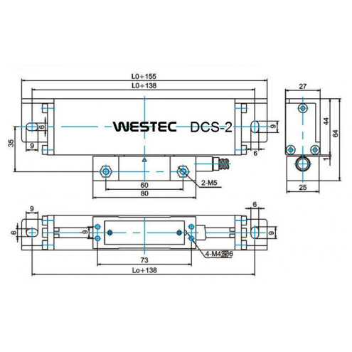 Glasmaßstab Glasmessleiste Westec WGM DCST-215 Auflösung 0,5 µm TTL